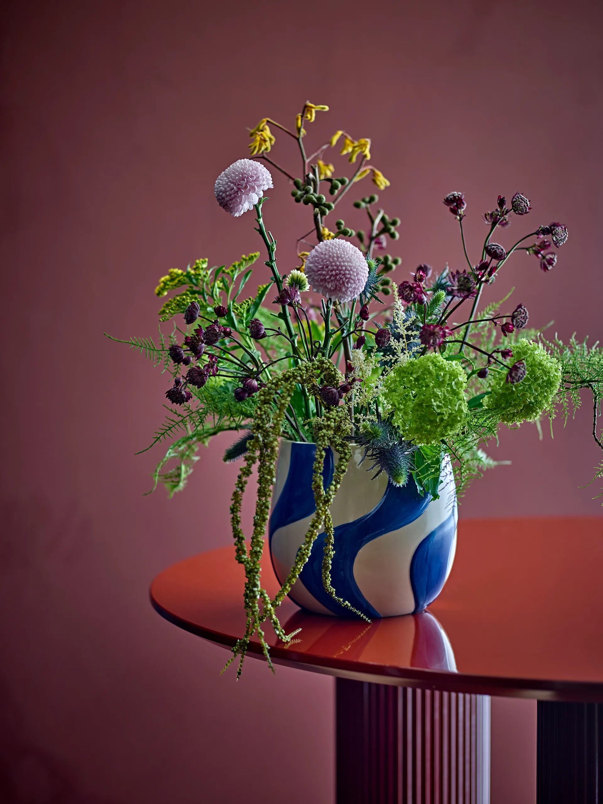 Romy vaso Ø20,5 cm, Azul Bloomingville