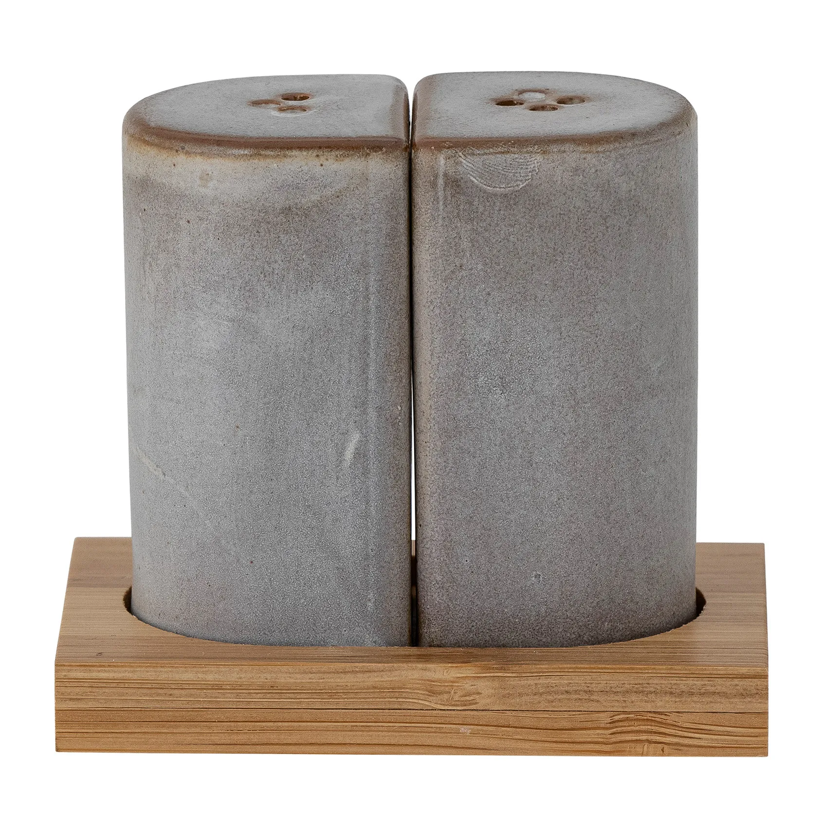 Saleiro e pimenteiro Josefine com pires, cinza Bloomingville