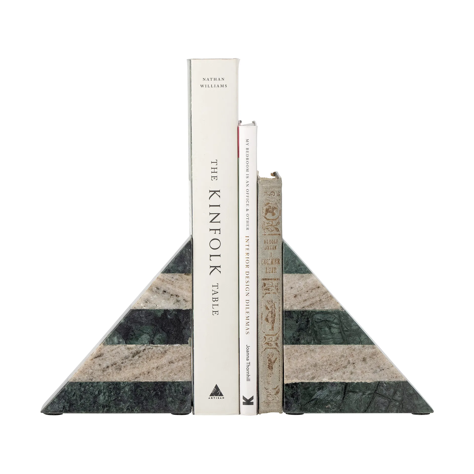 Suporte de livros Abir 2 peças , verde-mármore branca Bloomingville