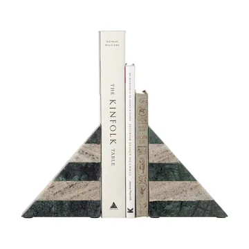 Suporte de livros Abir 2 peças  - verde-mármore branca - Bloomingville