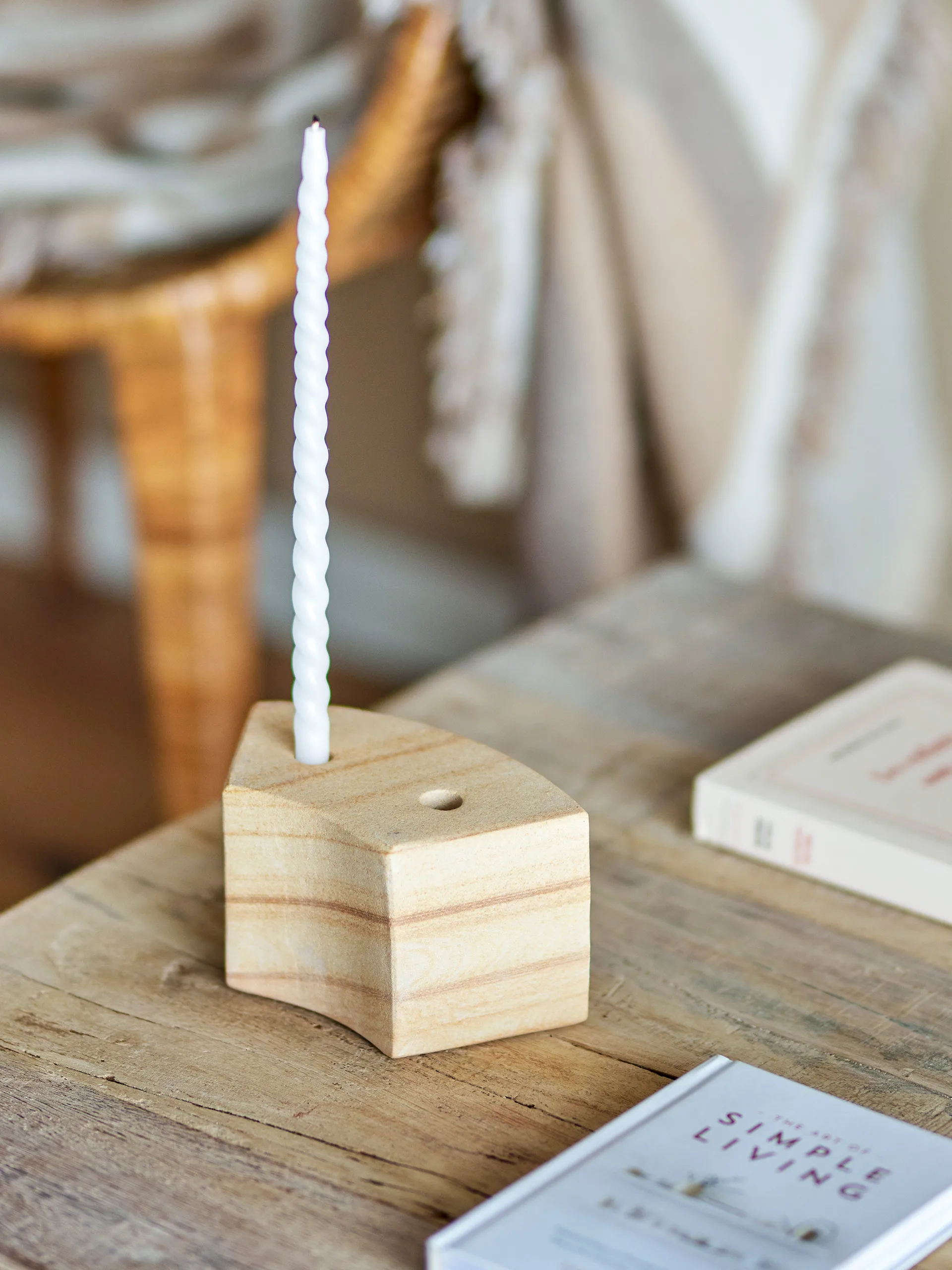 Suporte de velas Florida 14,5x8x7,5 cm, Natural sandstone Bloomingville