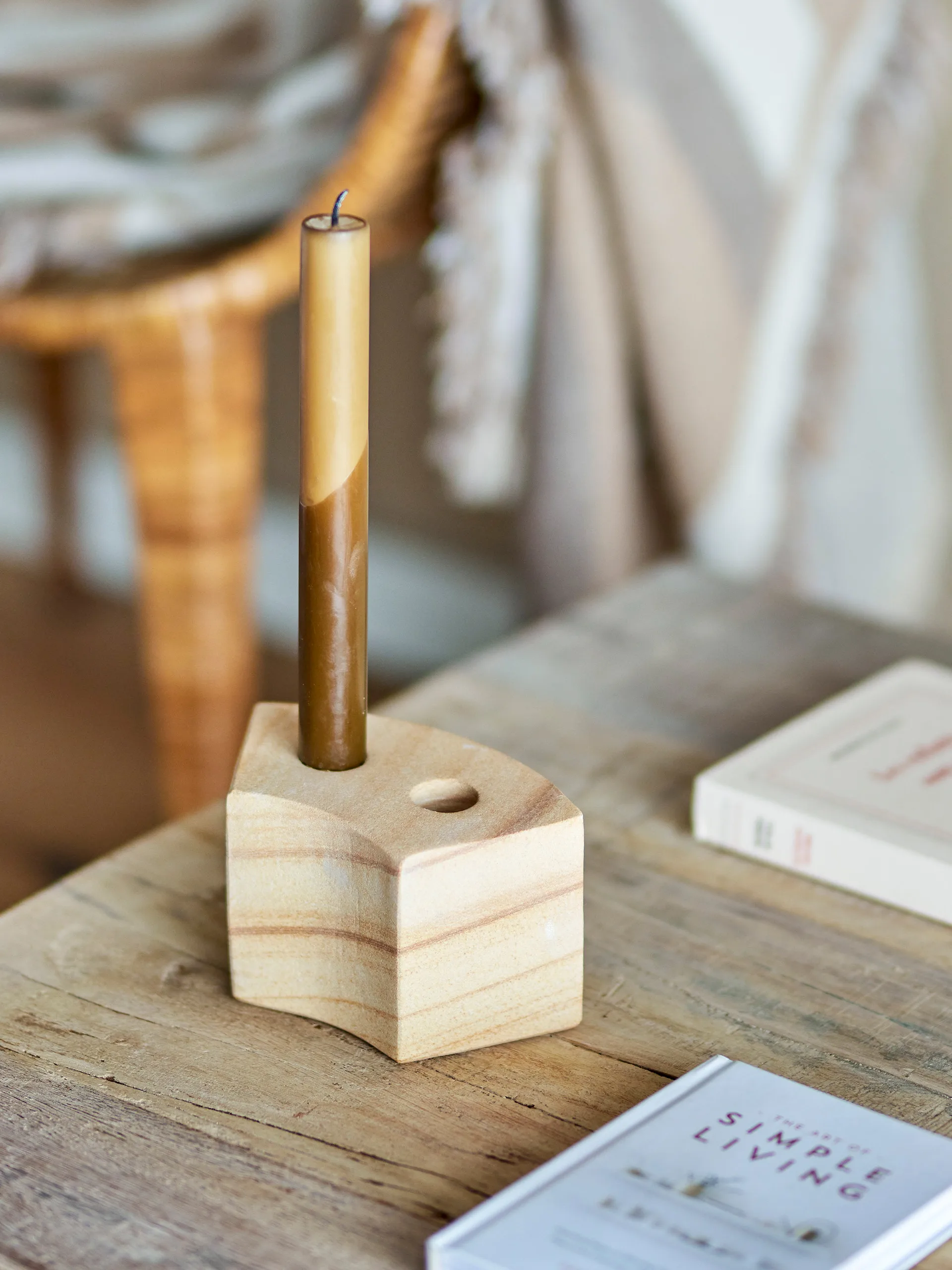 Suporte de velas Florida 14,5x8x7,5 cm, Natural sandstone Bloomingville