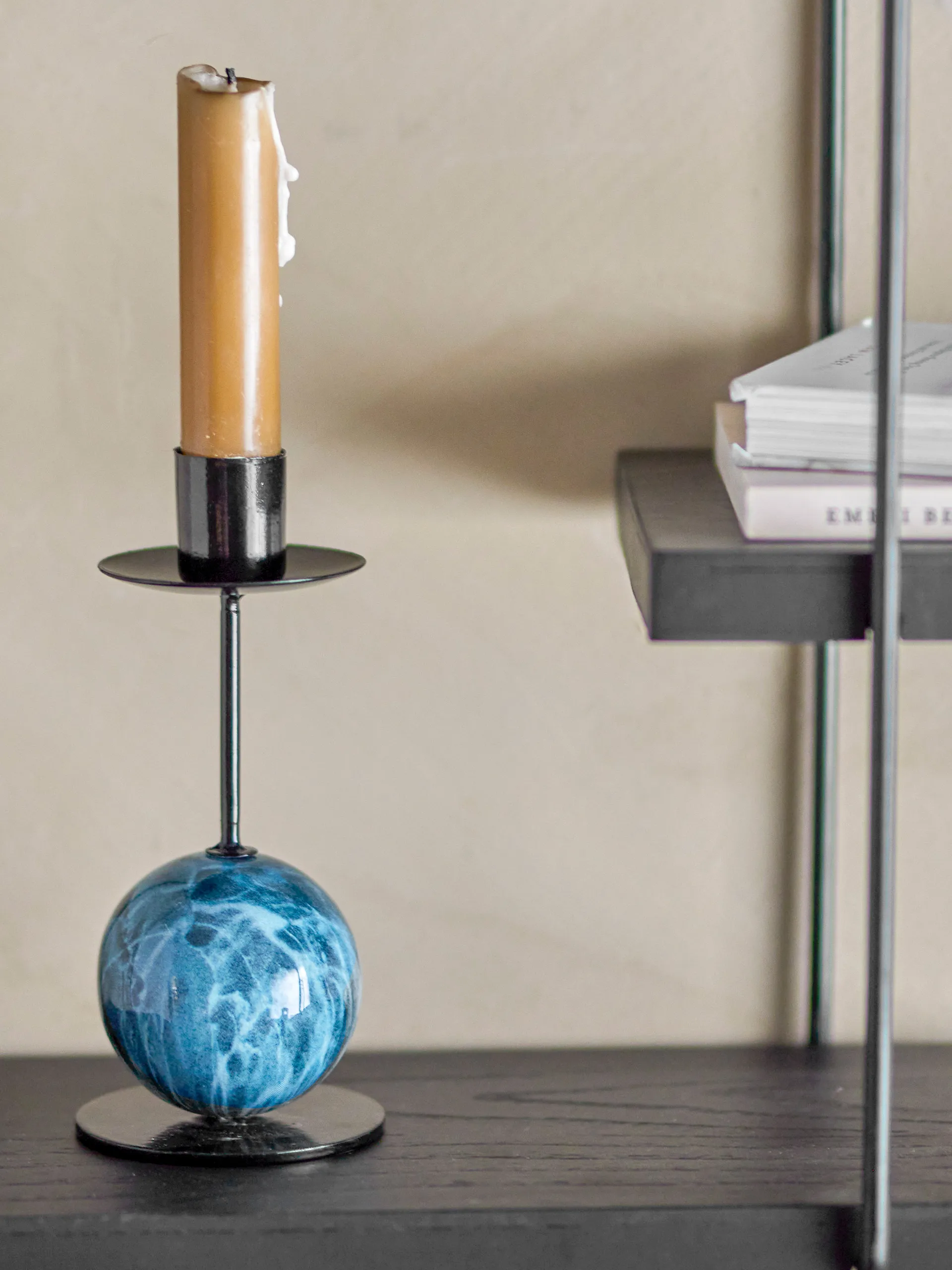 Suporte de velas Jayda Ø7x15 cm, Blue-iron Bloomingville