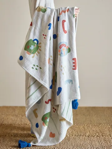 Sylvie manta de algodão 160x130 cm - Natural - Bloomingville