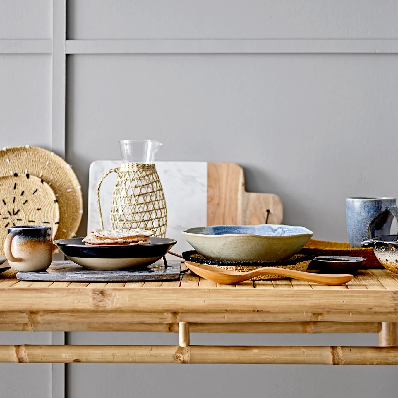 Tábua de cortar Bloomingville mármore -madeira de mangueira, branco Bloomingville