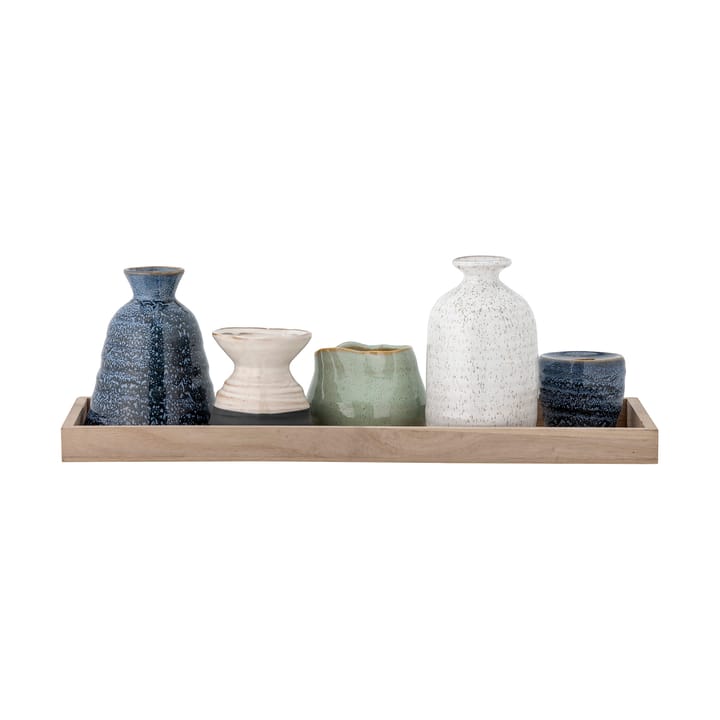 Tabuleiro com suporte de velas Longo 42 cm, Blue Bloomingville