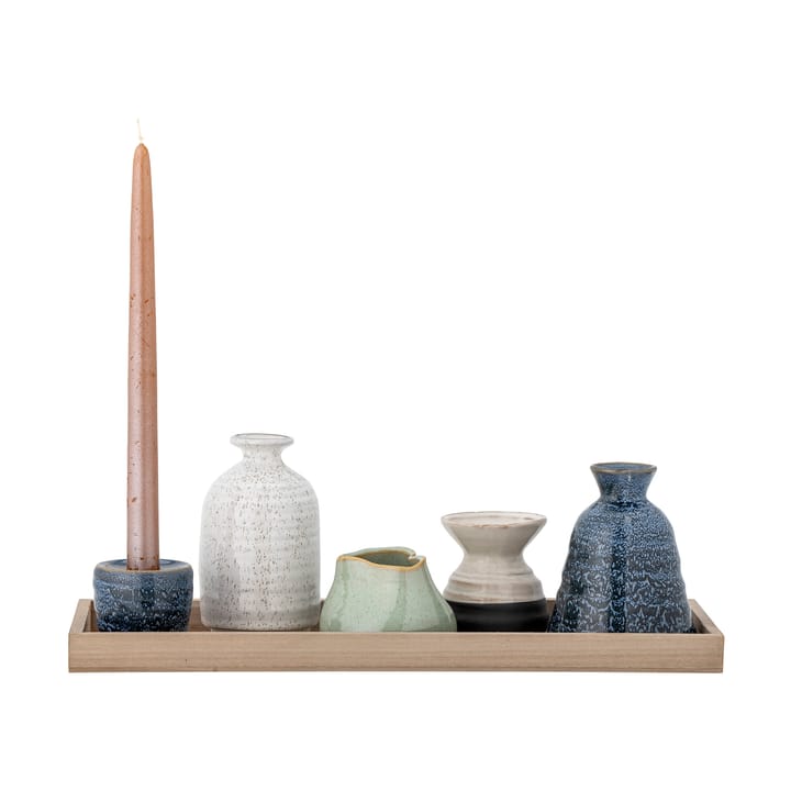 Tabuleiro com suporte de velas Longo 42 cm, Blue Bloomingville