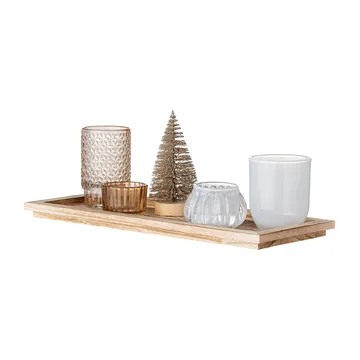 Tabuleiro com suporte de velas Sanga 6 peças - Dourado - Bloomingville