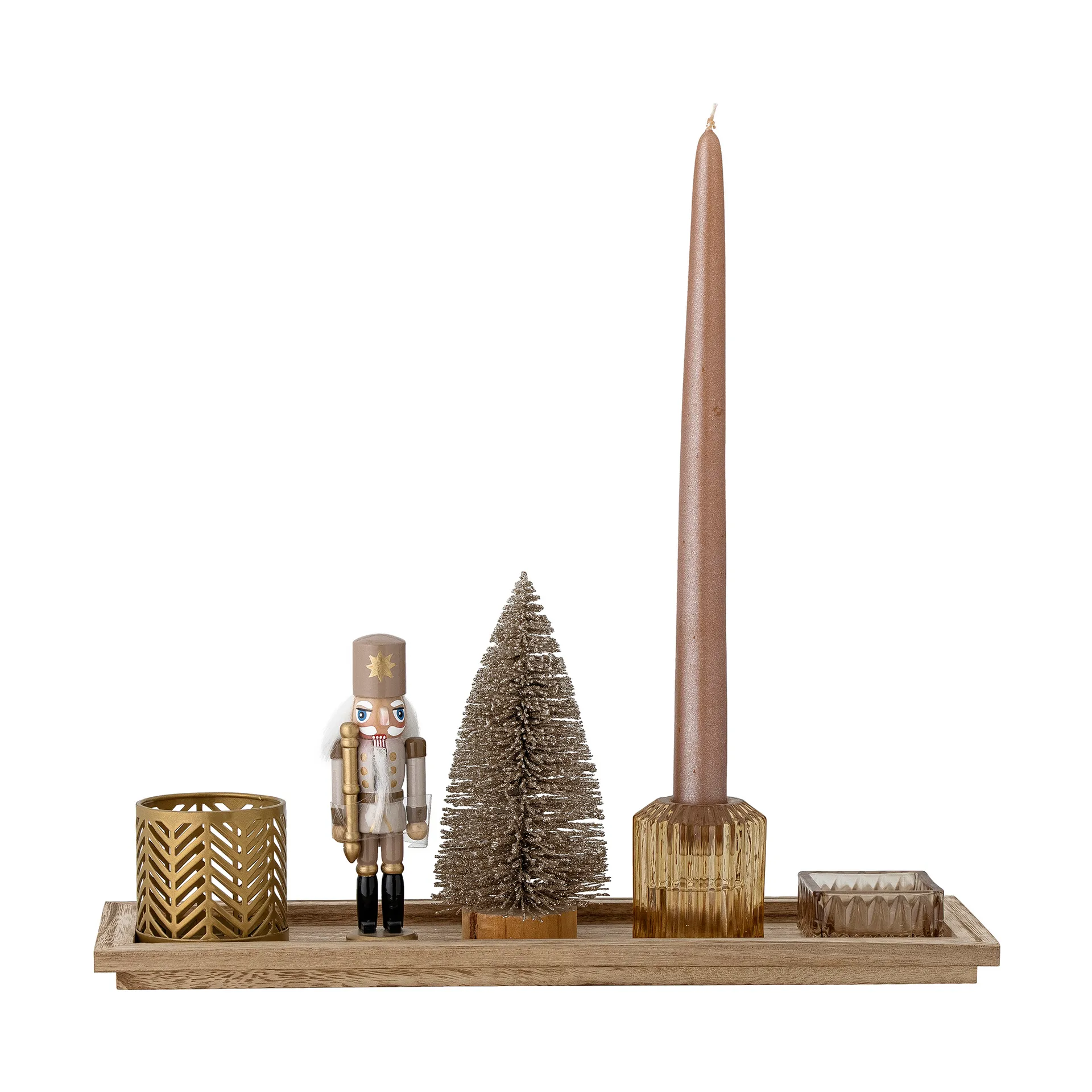 Tabuleiro de cama com castiçal de Natal 6 peças, Castanho  Bloomingville