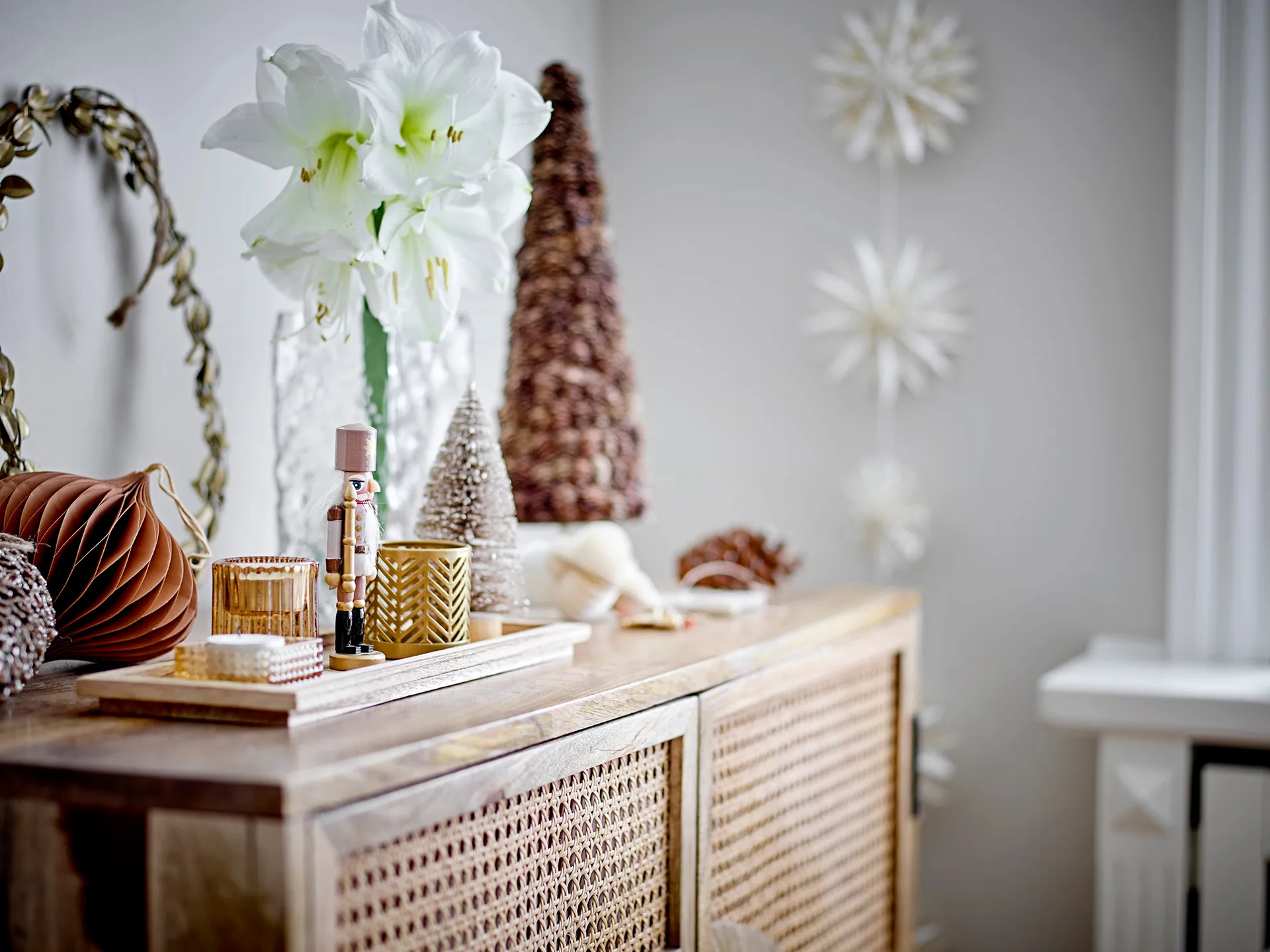 Tabuleiro de cama com castiçal de Natal 6 peças, Castanho  Bloomingville