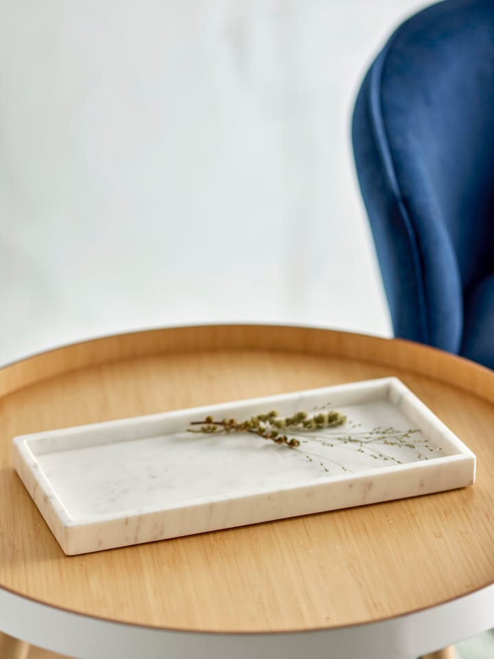 Tabuleiro decorativo Majsa 18x38 cm, White marble Bloomingville