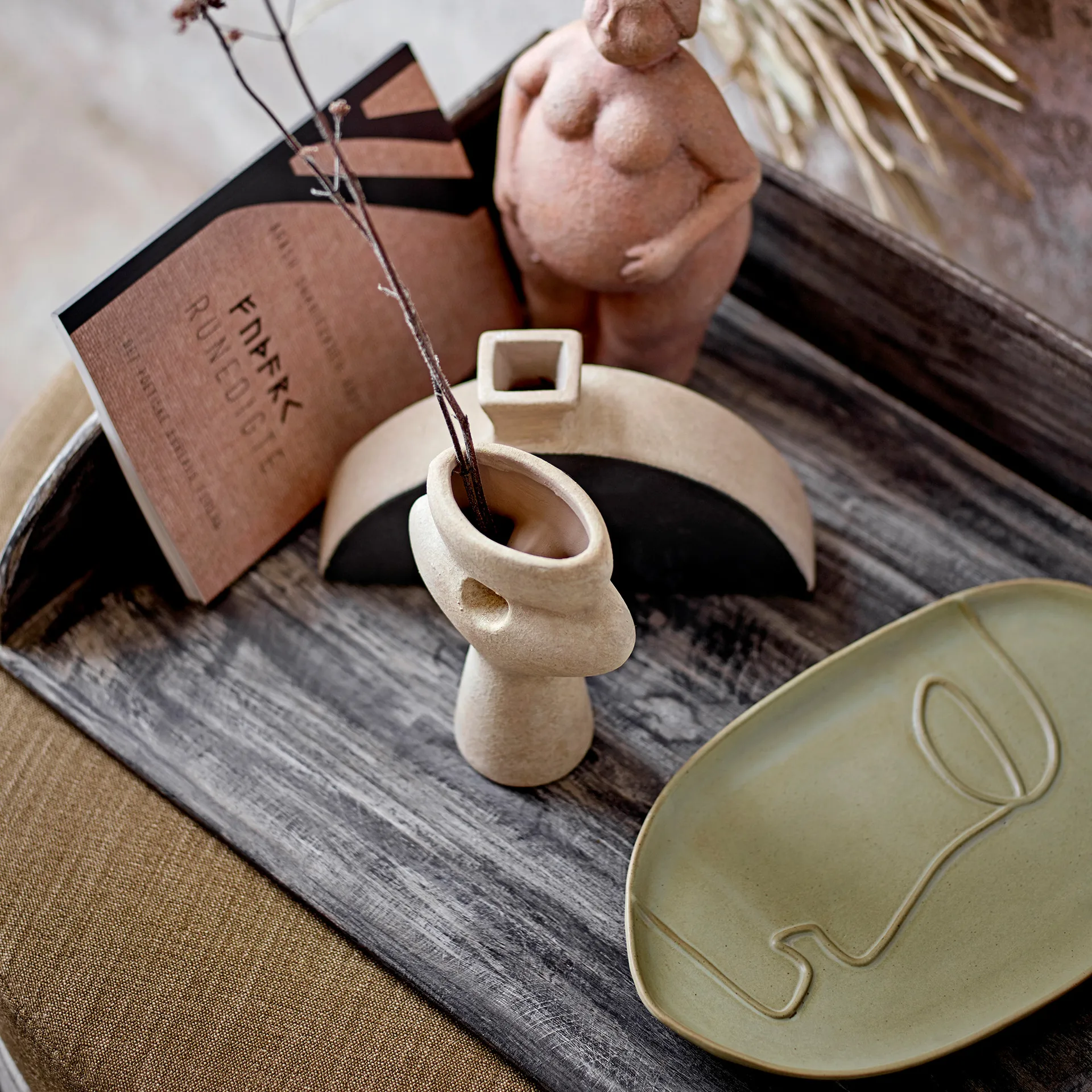 Tabuleiro Ngan 18.5x30 cm, verde Bloomingville