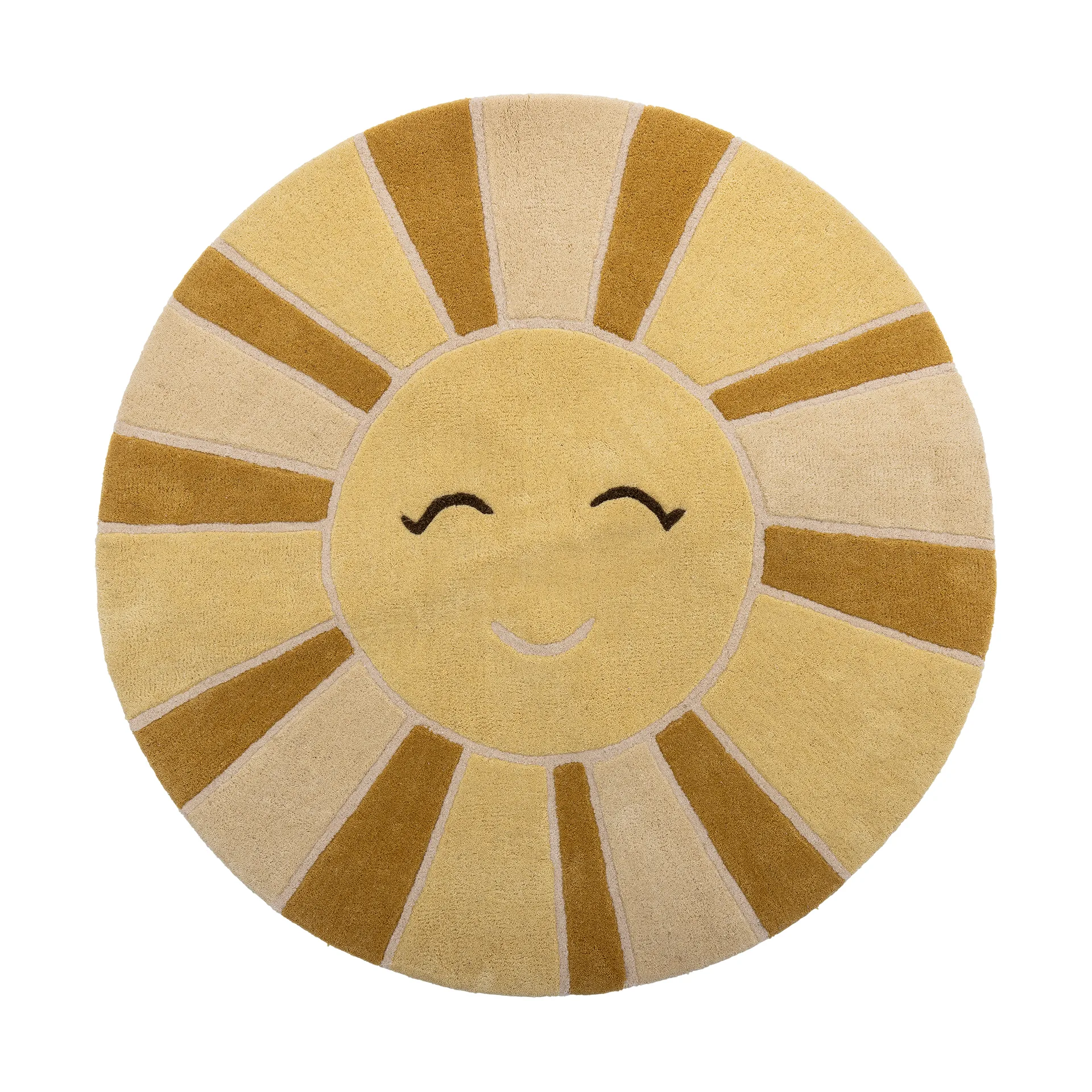Tapete Sun de lã Ø110 cm, Amarelo Bloomingville