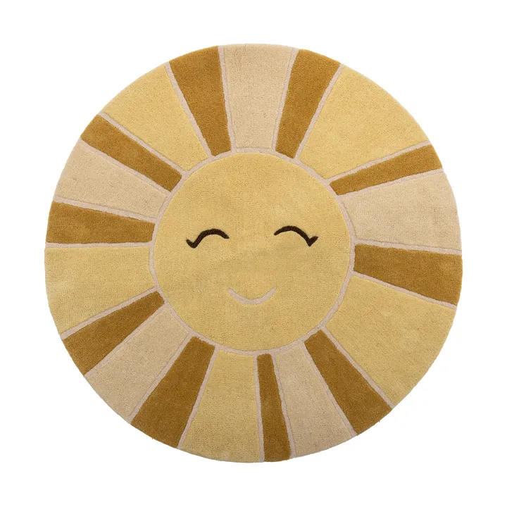 Tapete Sun de lã Ø110 cm - Amarelo - Bloomingville