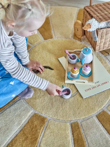 Tapete Sun de lã Ø110 cm - Amarelo - Bloomingville