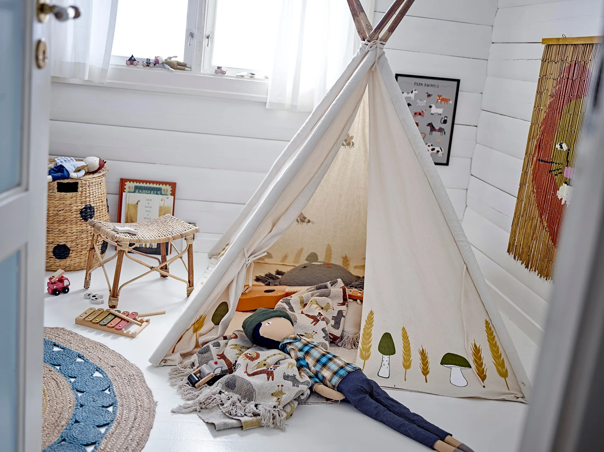 Tenda Millo Tipi 110x110x127 cm, Natureza Bloomingville
