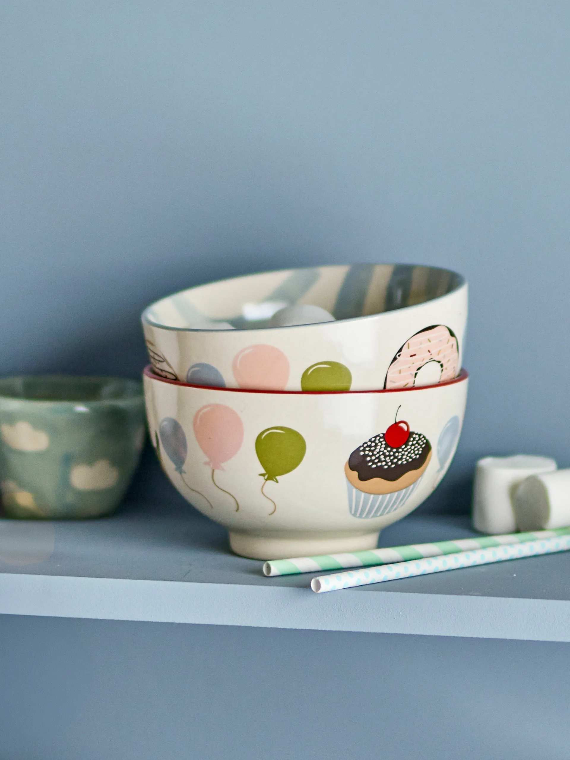 Tigela Darby 55 cl 2 peças, Vermelho Bloomingville