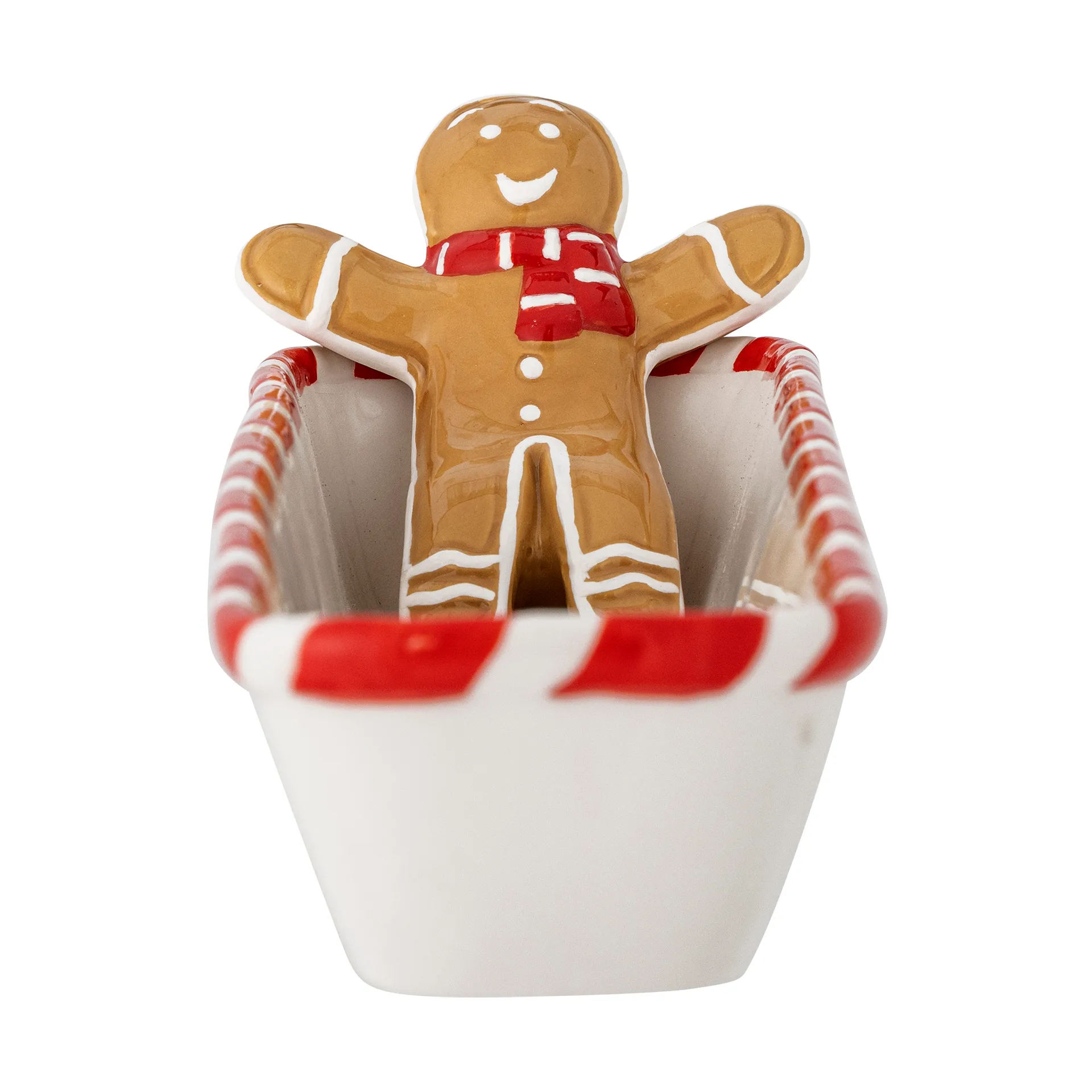 Tigela de servir Ginnie 36,5x12,5 cm, Branco-marrom Bloomingville