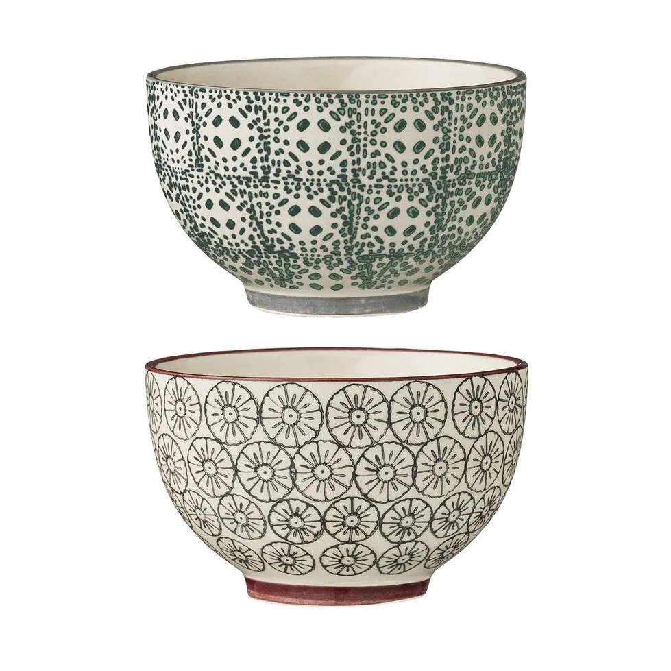 Tigela Karine Ø 10 cm, conjunto de 2 cinza-verde,  Bloomingville