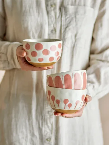 Tigela Linora 58 cl, 3-unid. - Rosa - Bloomingville