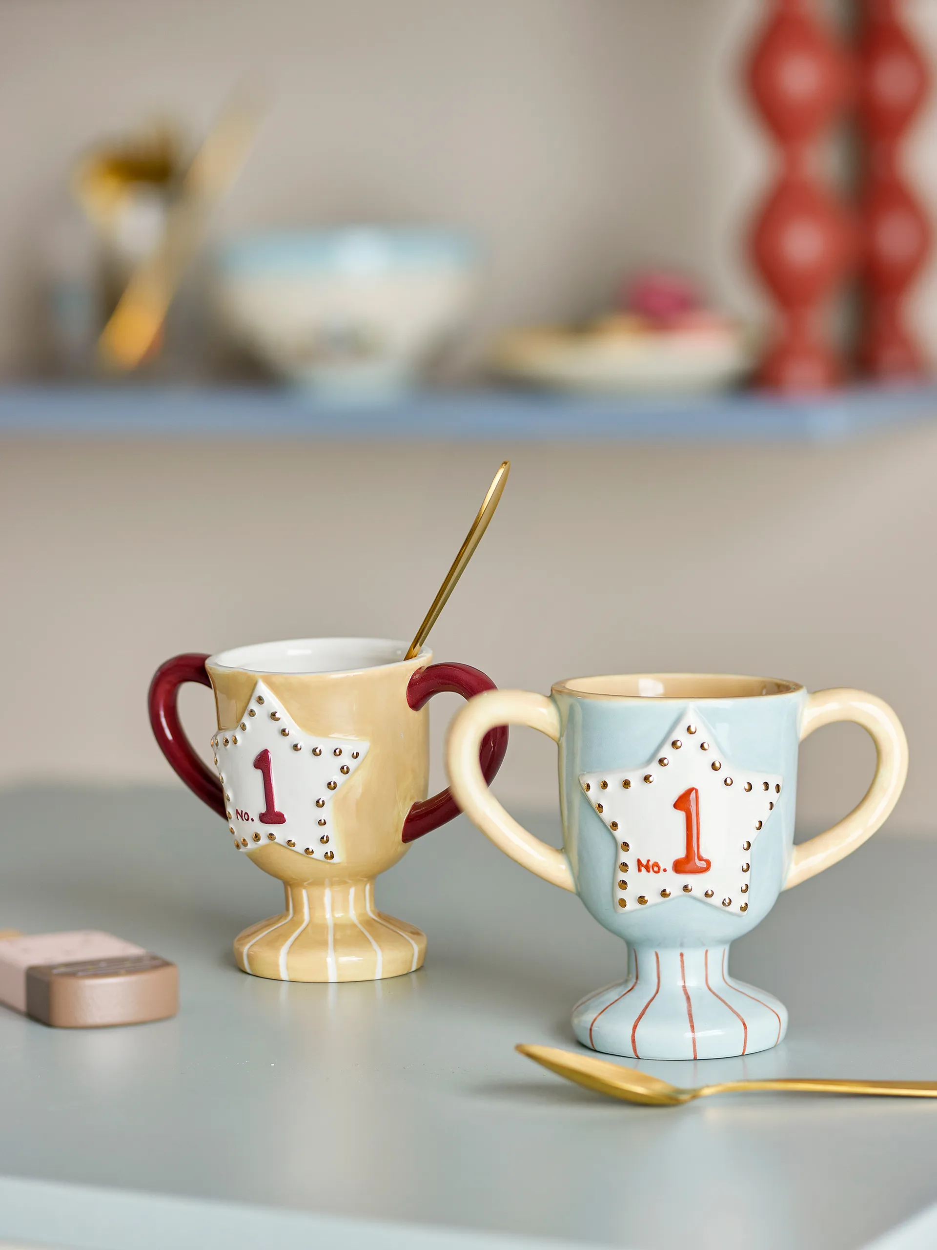 Trophy chávena 2 peças, Azul Bloomingville