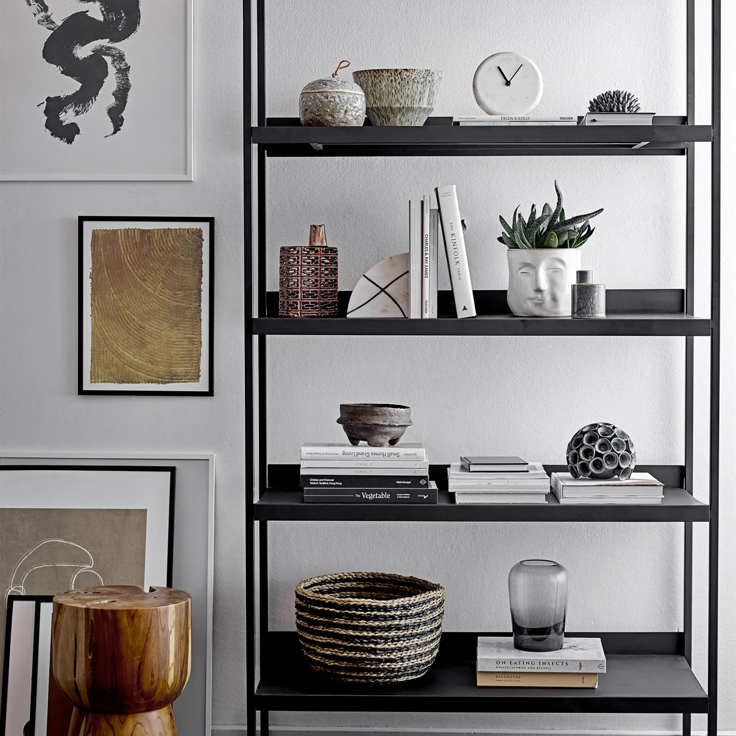 Vaso de flores com expressão facial Bloomingville 16.5x18 cm, branco Bloomingville