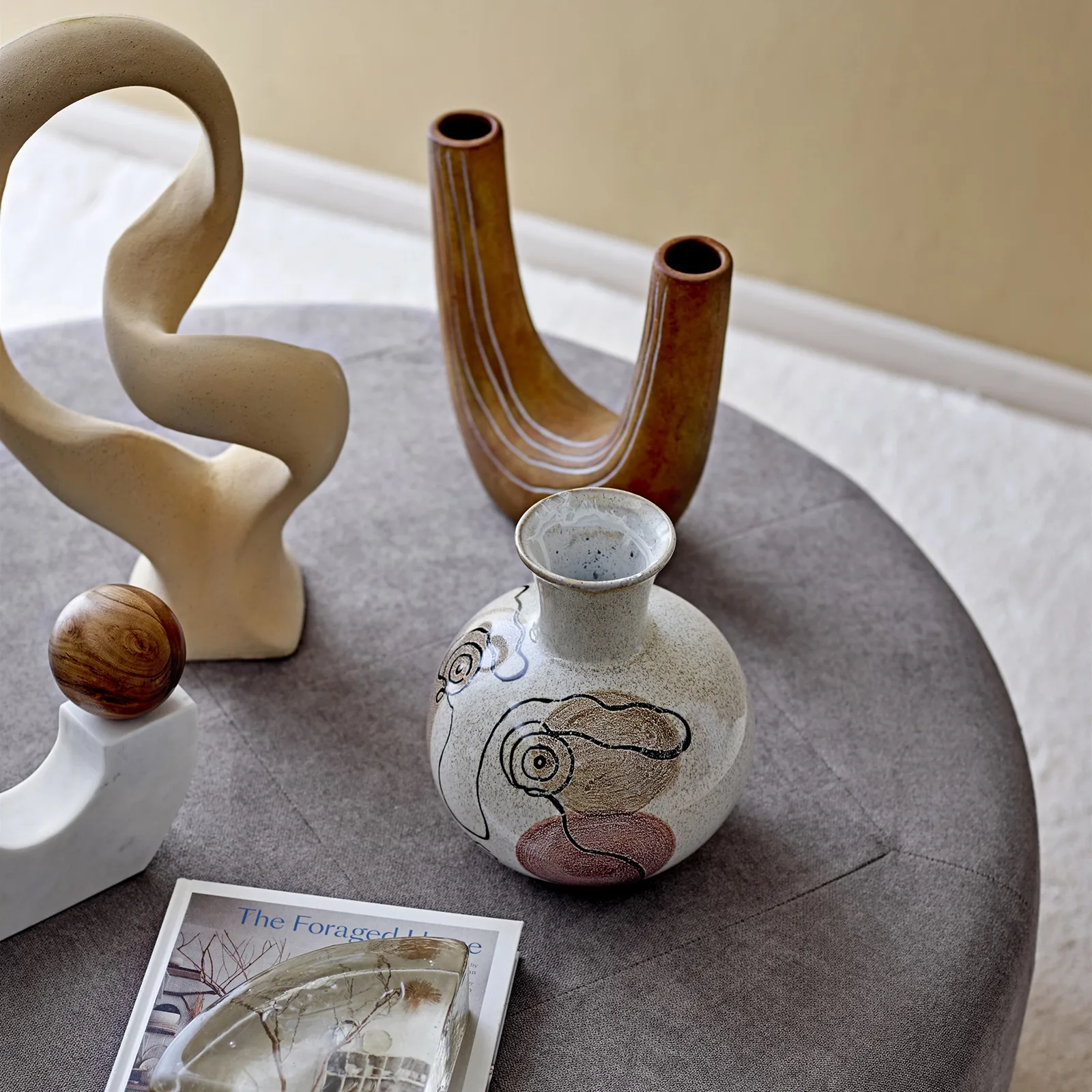 Vaso pintado à mão Bloomingville 22,5 cm, branco Bloomingville