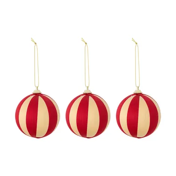 Wynn bola de Natal - Vermelho, 3-pack, Ø8 cm - Bloomingville