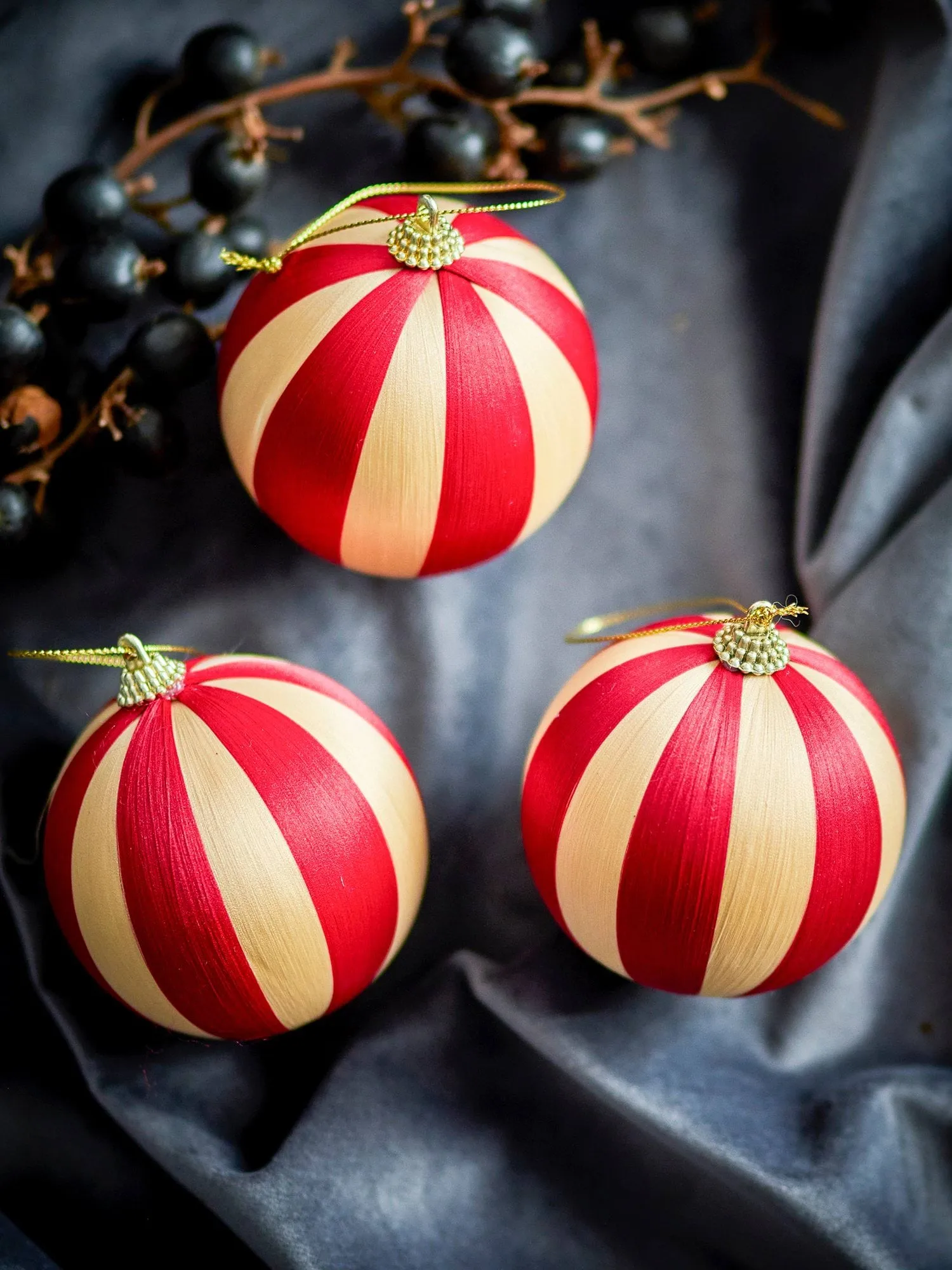 Wynn bola de Natal, Vermelho, 3-pack, Ø8 cm Bloomingville