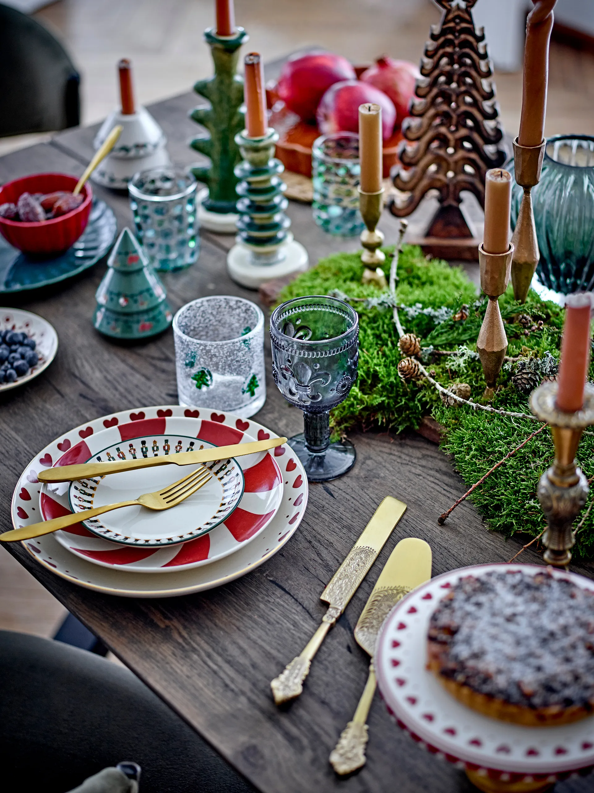 Yule árvores decorativas 2 peças, Bege-verde Bloomingville