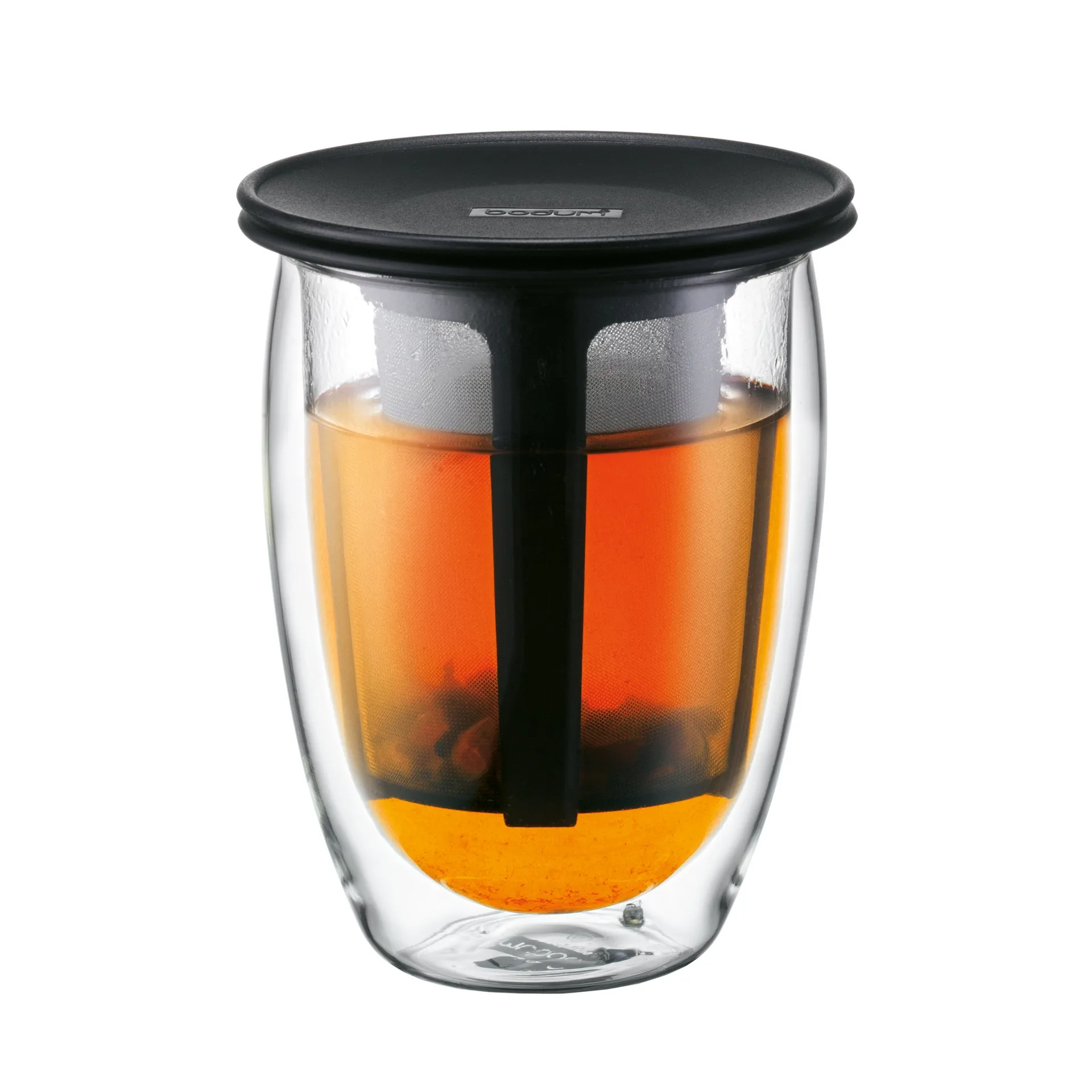 Copo com escoador de chá Tea For One, preto Bodum