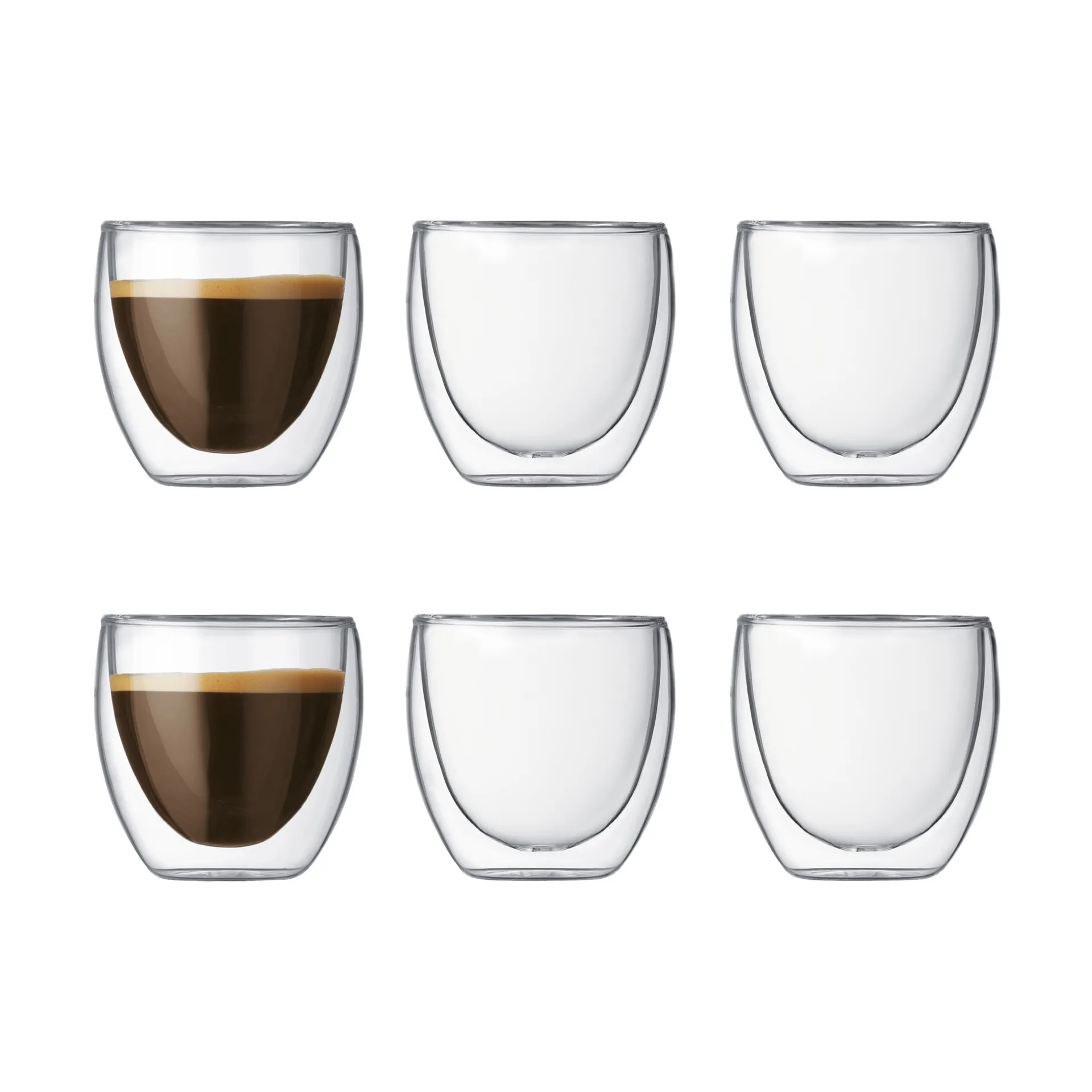 Copo de parede dupla Pavina, 6 un., 0,08 l Bodum