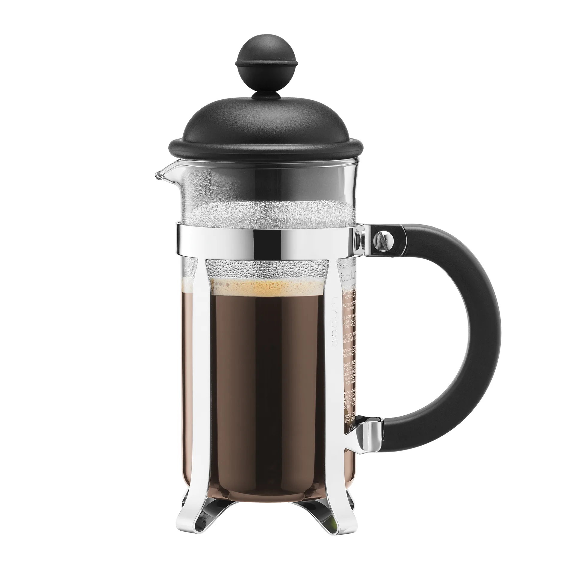 Prensa de café Caffettiera preto, 3 chávenas Bodum