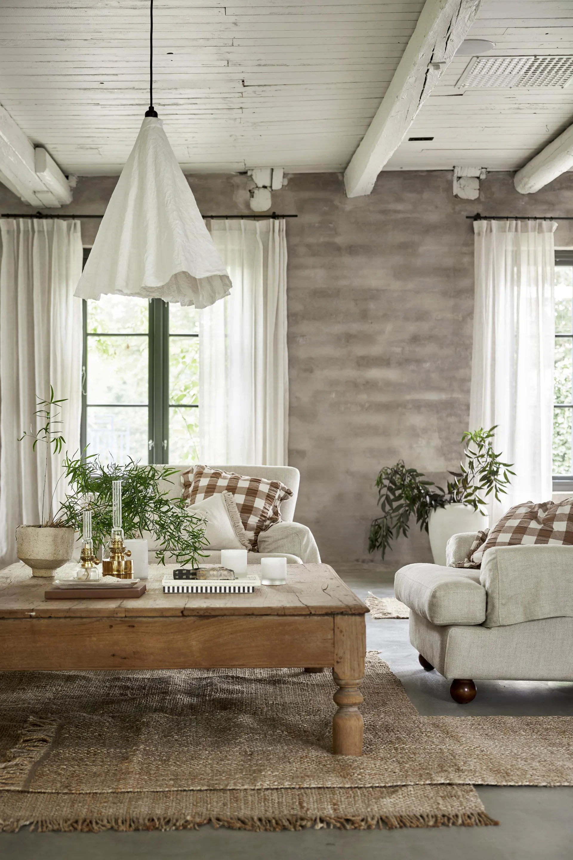 Capa de Almofada Kullavik 45x45 cm, Marrom-branco Boel & Jan