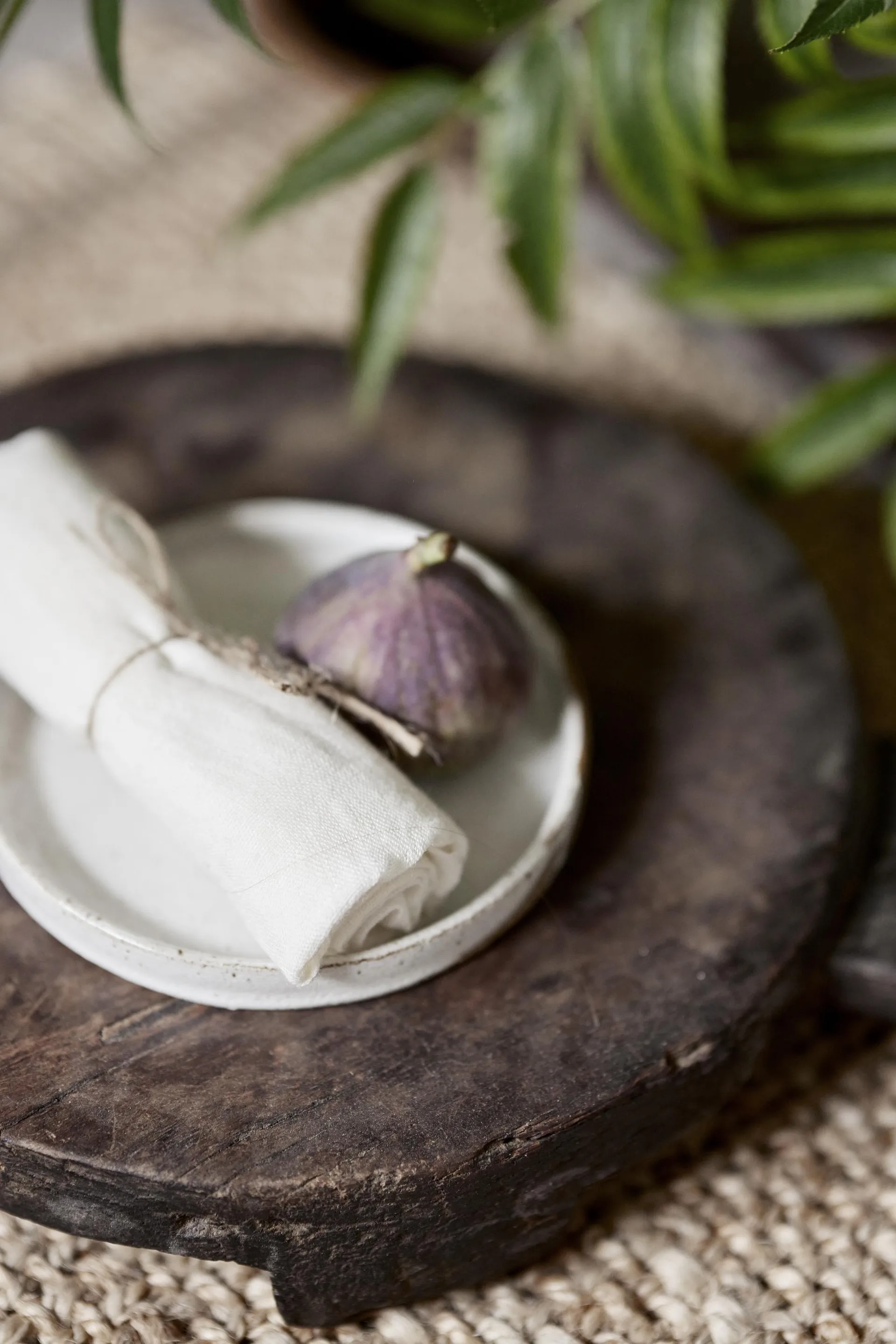 Guardanapo de linho Mandela 40x40 cm, Branco Boel & Jan