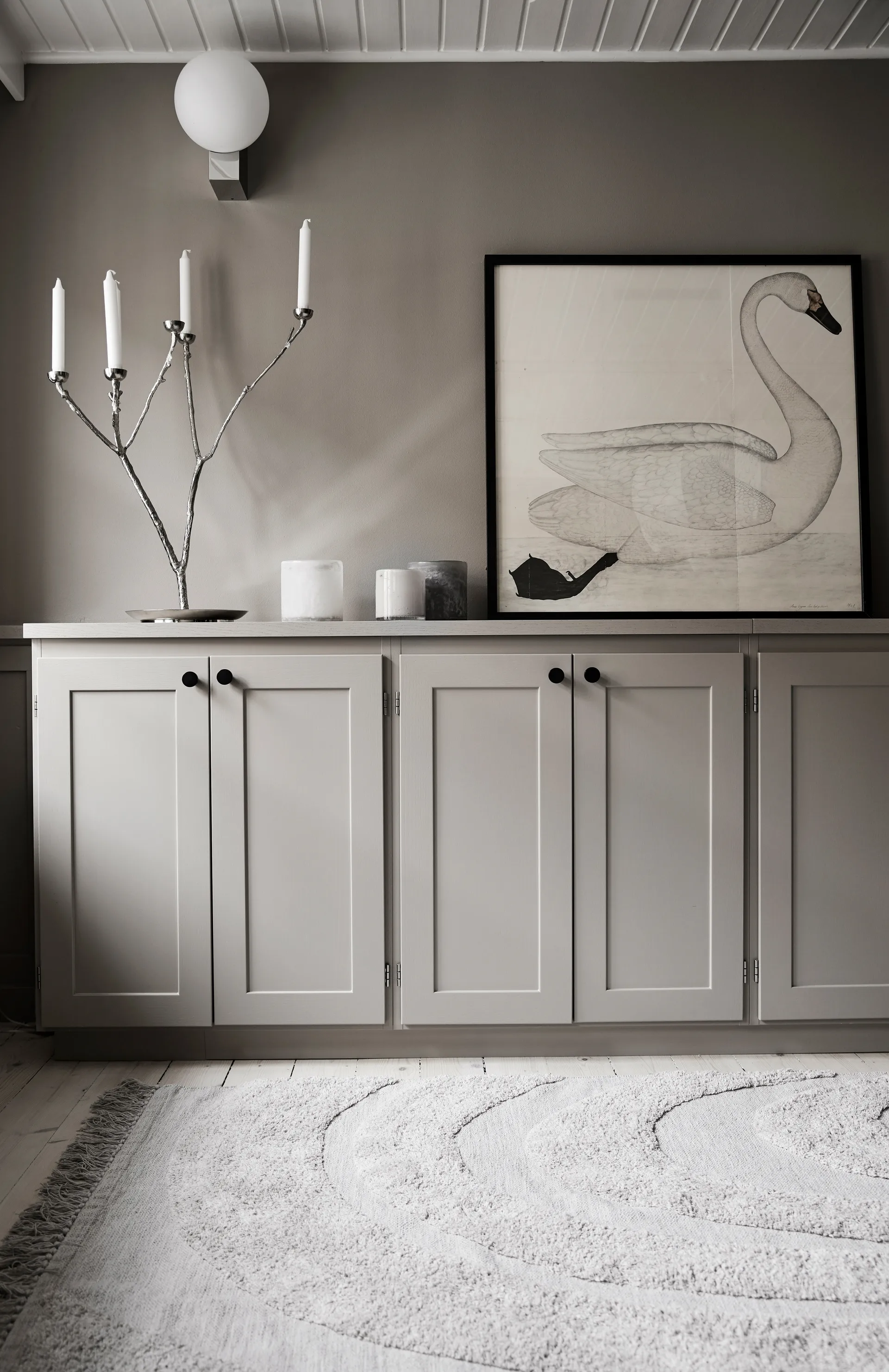 Lanterna de vela Bungenäs Ø12,5 cm, cinza Boel & Jan