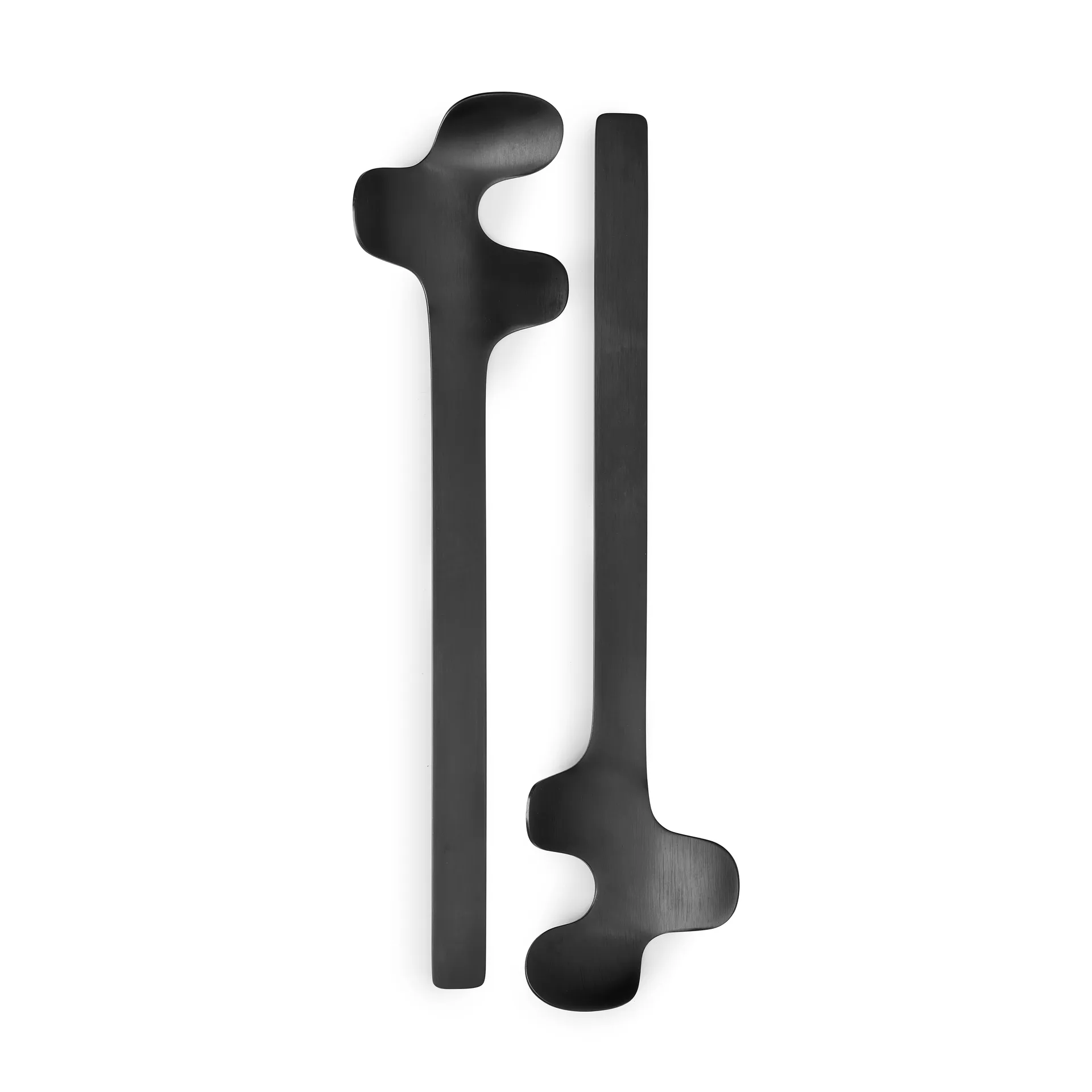 Talheres salada Leaf , Preto escovado  Born In Sweden