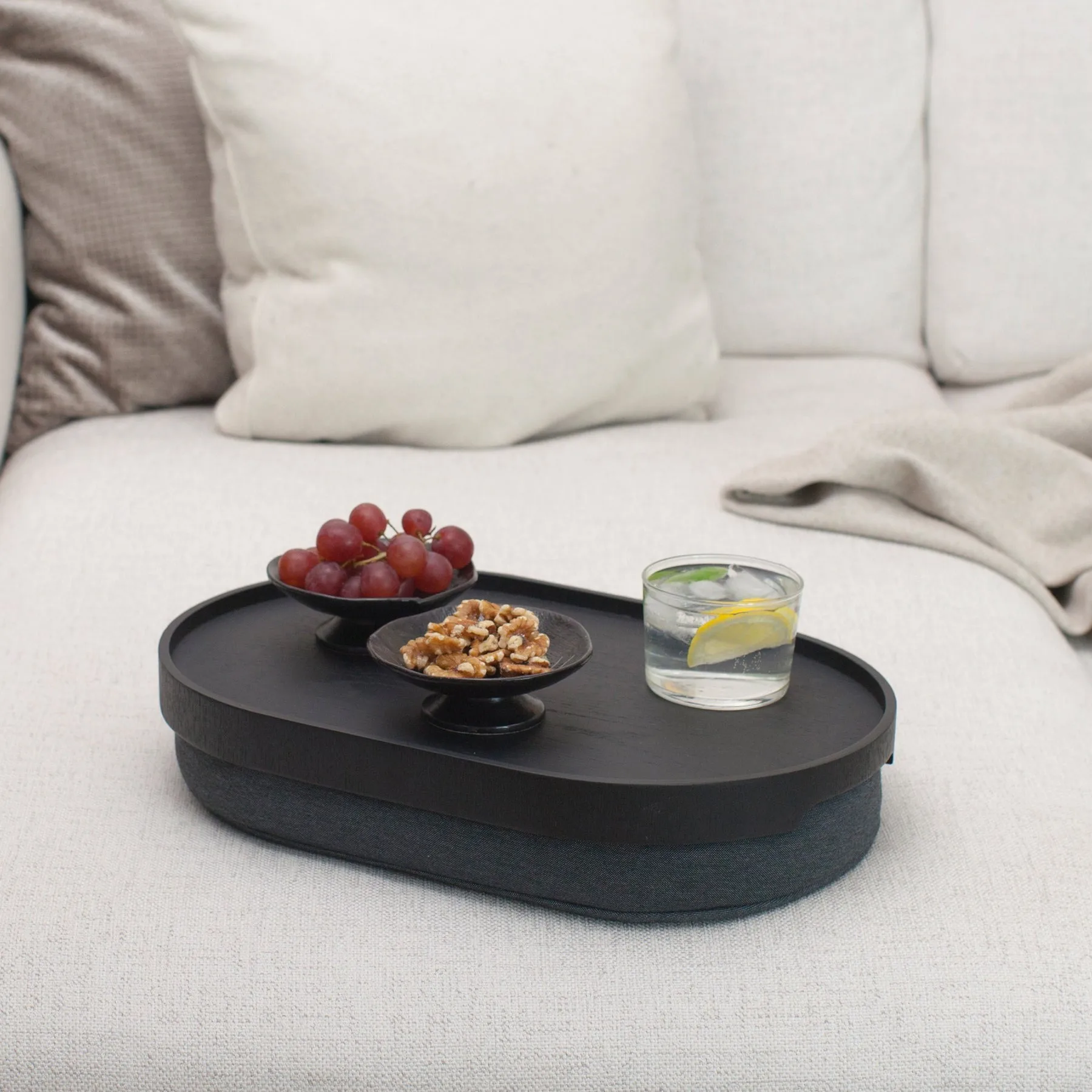 CurveLine™ Knäbricka anti-deslizante 39x26 cm, Madeira de salgueiro preta-cinza Bosign