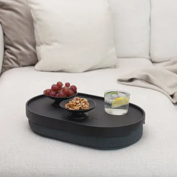 CurveLine™ Knäbricka anti-deslizante 39x26 cm - Madeira de salgueiro preta-cinza - Bosign