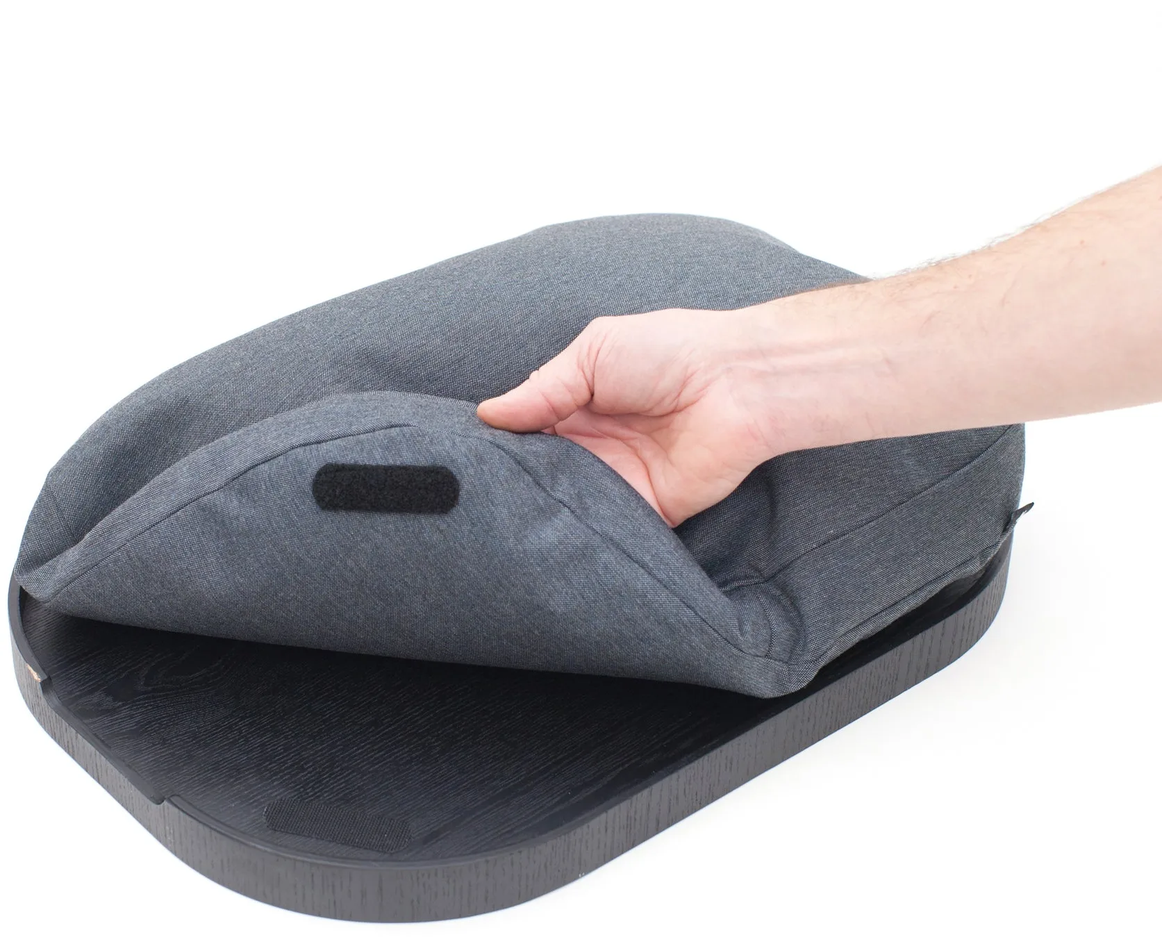 CurveLine™ Knäbricka anti-deslizante 47x34 cm, Madeira de salgueiro preta-cinza Bosign