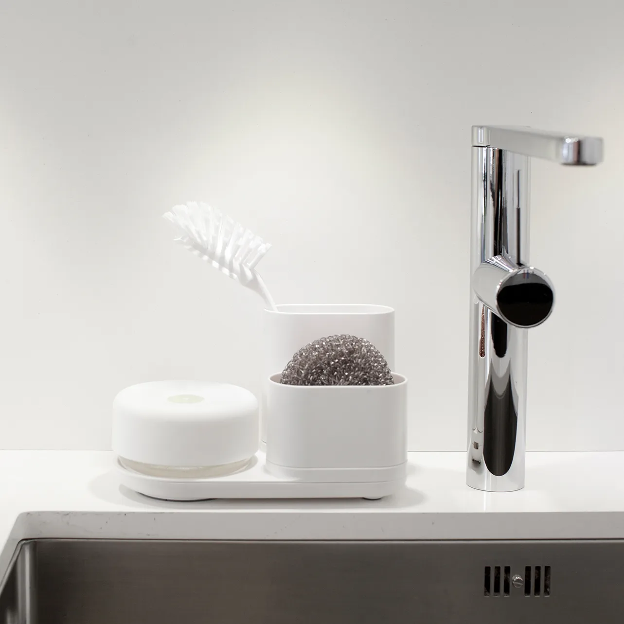 Dispensador de detergente de louça com compartimentos grande, branco Bosign