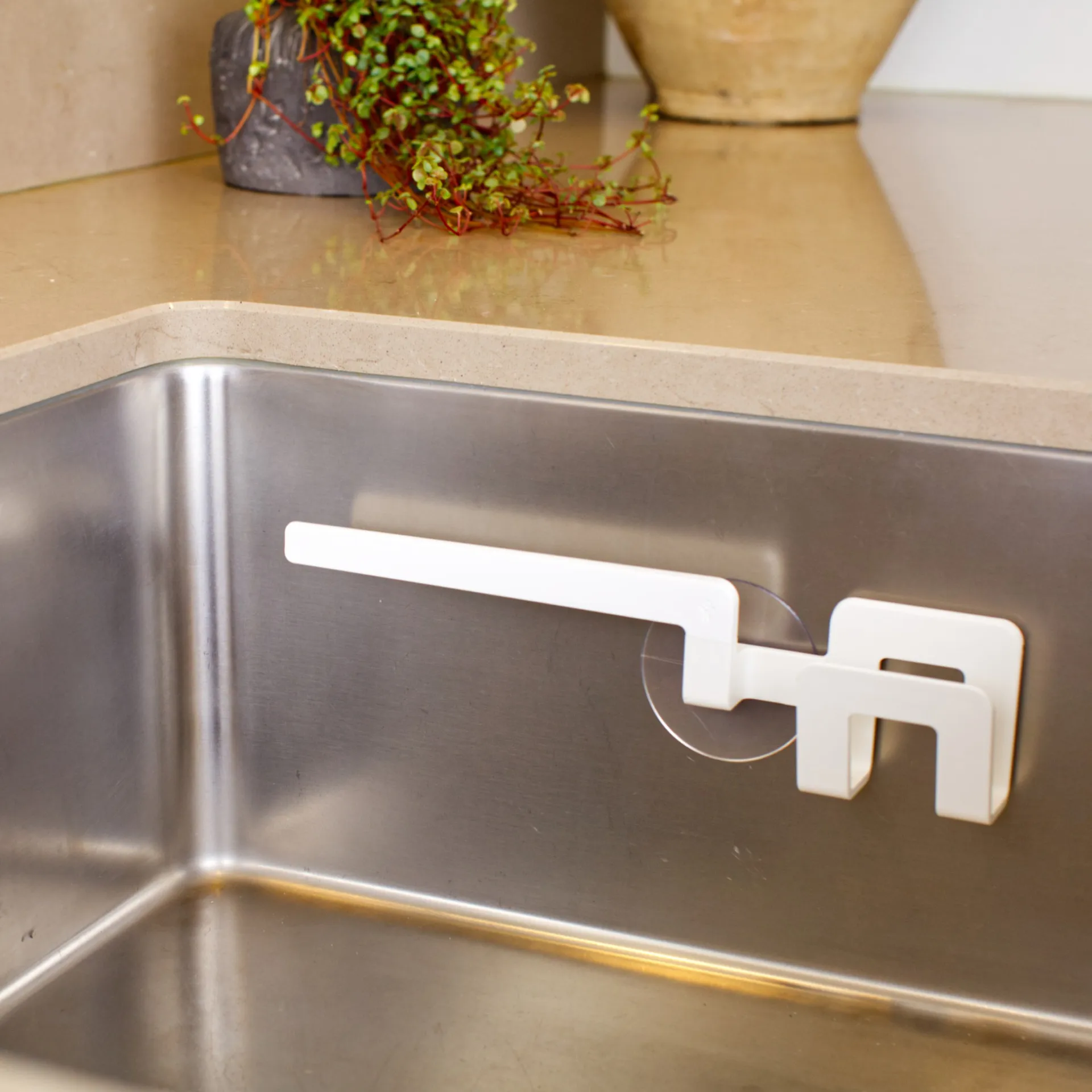 Hållare para panos da loiça e esponja de lavar loiça, Branco Bosign