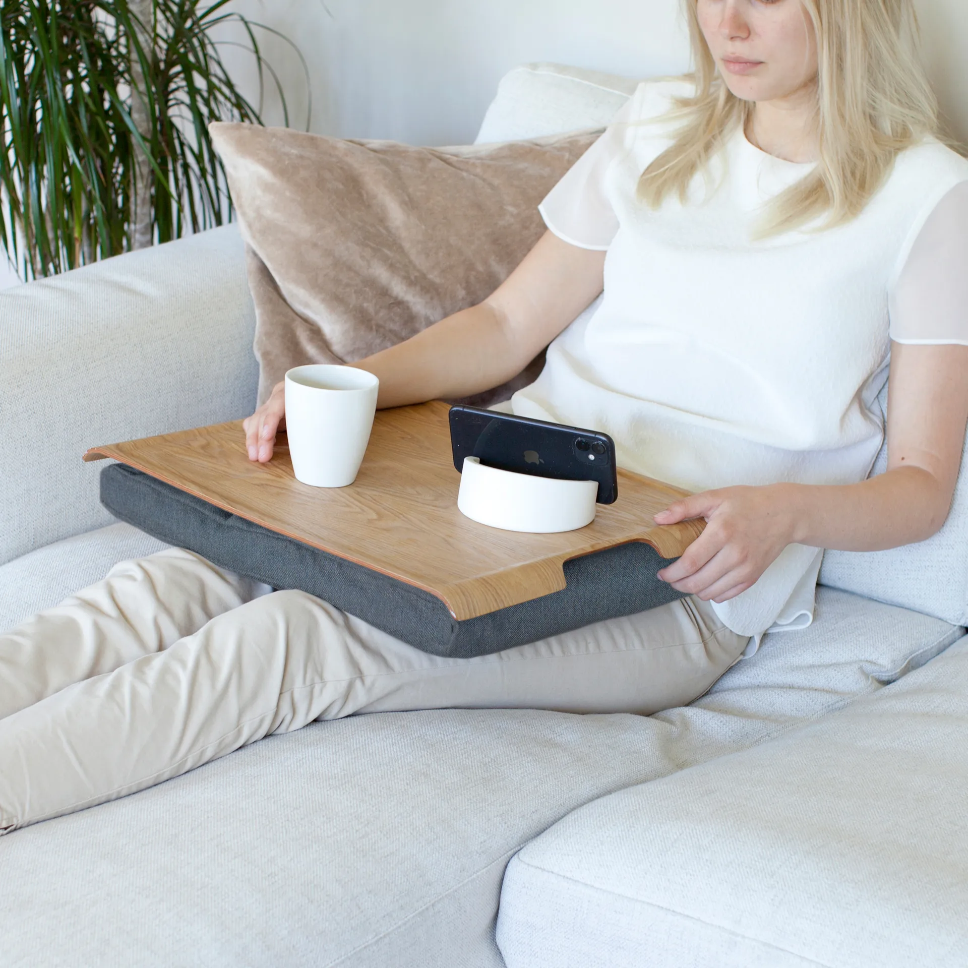 Tabuleiro de colo Bosign, Sal de Madeira de Salgueiro & Pimenta Cinzento Bosign