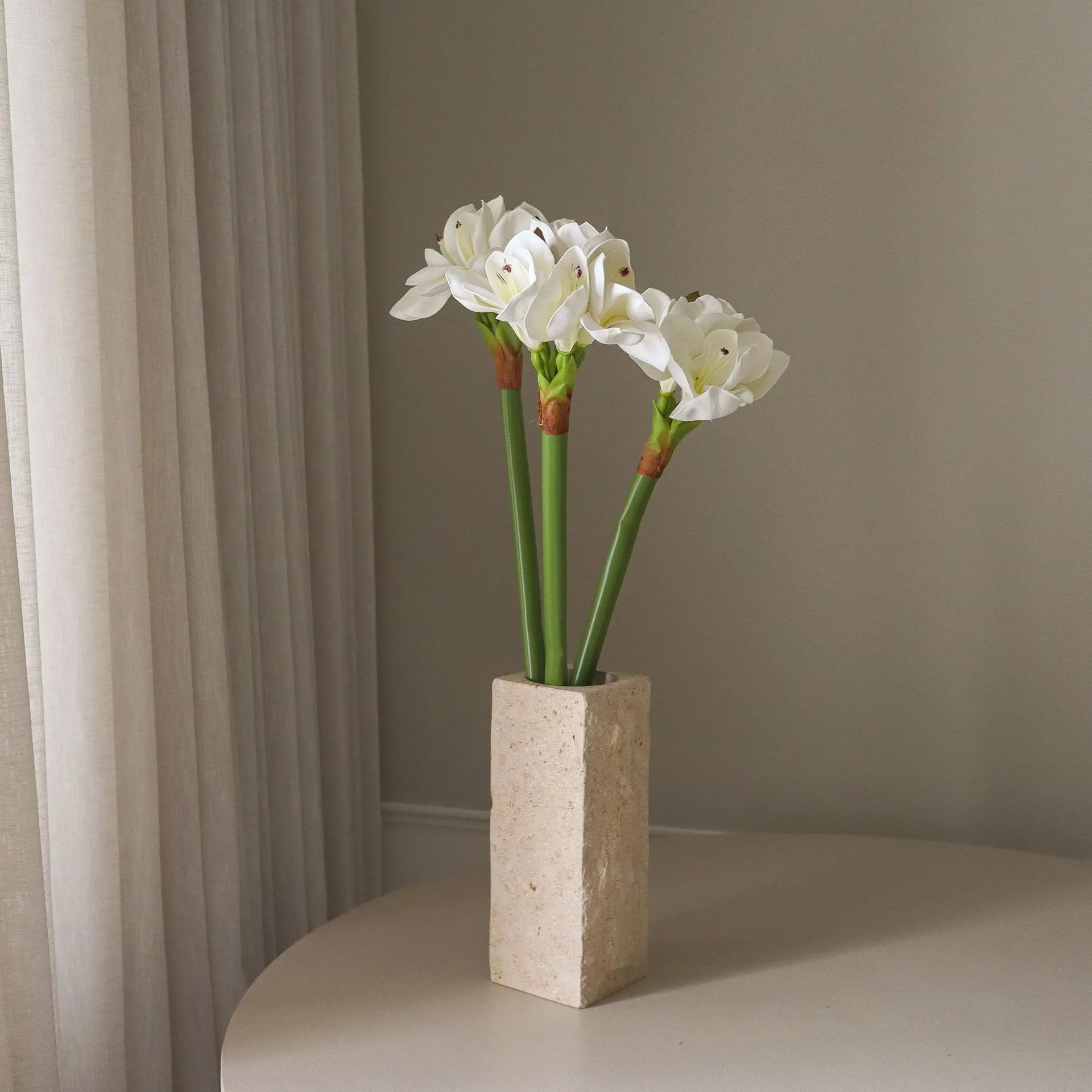 Amaryllis buquê artificial, Branco, 73 cm Botané