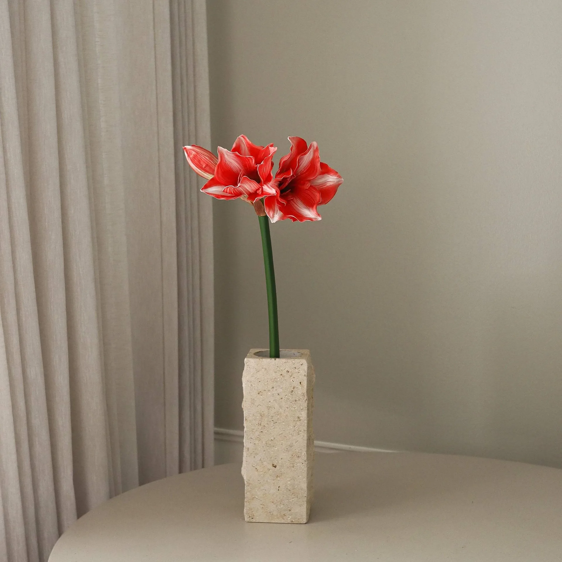 Amaryllis flor artificial, Vermelho-escuro, 72 cm Botané