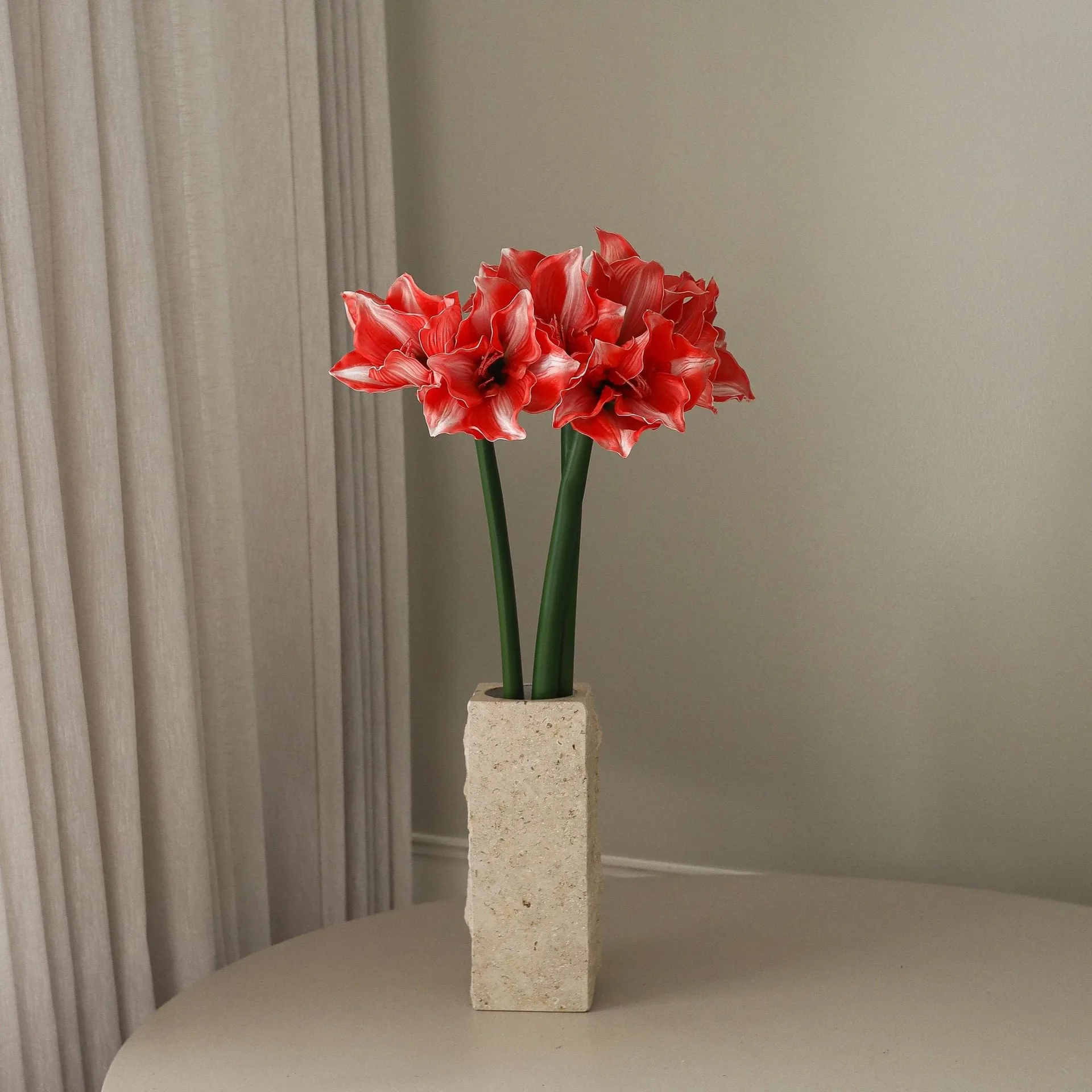 Amaryllis flor artificial, Vermelho-escuro, 72 cm Botané