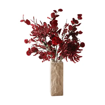 Berry drama ramo artificial - Crisântemo-aranha, cravo, eucalipto, 84 cm - Botané