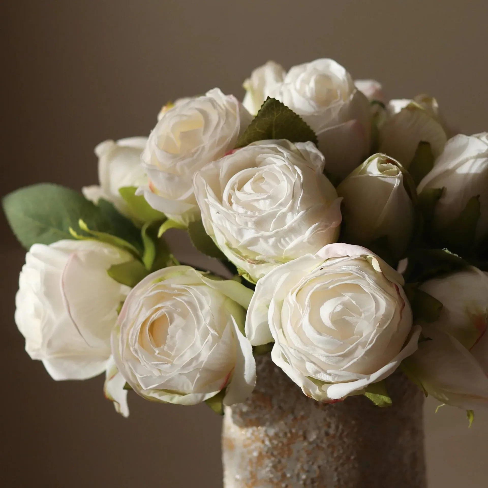 Buquê de rosas artificiais, Mini, branco 10 un. Botané