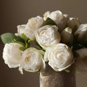 Buquê de rosas artificiais - Mini, branco 10 un. - Botané
