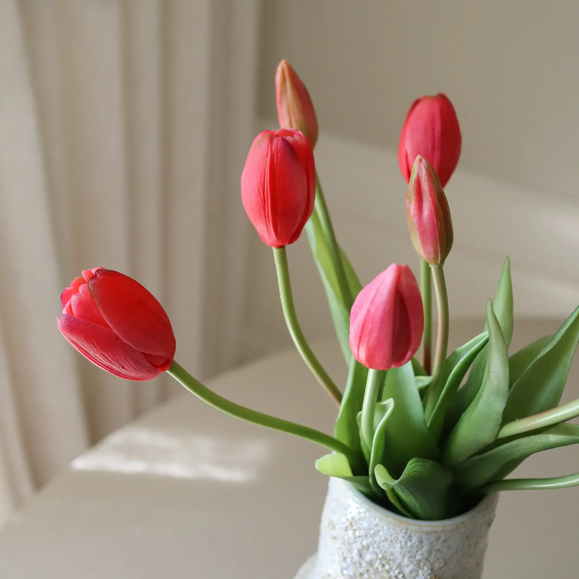 Buquê de tulipas artificiais, Vermelho light, 5 unid. Botané
